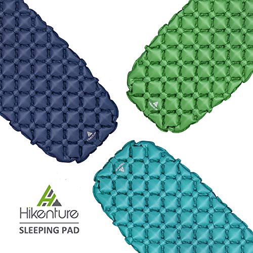 Hikenture Adult hiken02 Kleines Packmaß Ultraleichte Aufblasbare Isomatte-Sleeping Pad für Camping, Reise, Outdoor, Wandern, Strand (Grün), Kissen, 1 - 7