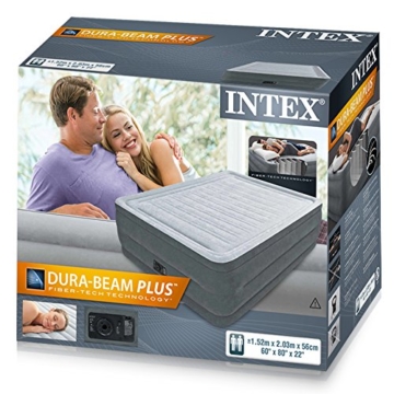 Intex 64418 Luftbett Comfort Plush High Rise Airbed Kit Queen, 230 V inklusive eingebauter Luftpumpe, 152 x 203 x 56 cm - 5