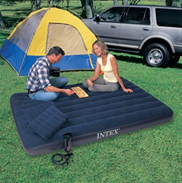 Intex Classic Downy Set Luftbett - Queen - 152 x 203 x 22 cm - 4-teilig - Blau - 8